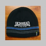 Skinhead a Way of Life čierna pletená čiapka stredne hrubá vo vnútri naviac zateplená, univerzálna veľkosť, materiálové zloženie 100% akryl